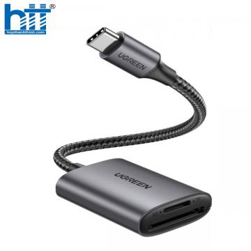 Đầu đọc thẻ SD/TF chuẩn USB 3.0 Type-A Ugreen 80887 vỏ nhôm cao cấp