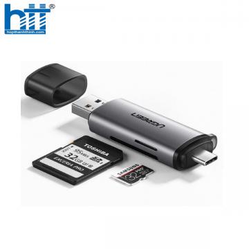 Đầu đọc thẻ nhớ USB type-C cho thẻ SD/TF chính hãng Ugreen 50704 cao cấp