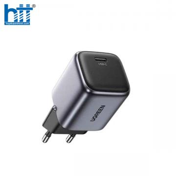 Ugreen 90666 30W Space Gray Bộ sạc nhanh Nexode GaN cổng USB-C chuẩn cắm EU CD319 20090666