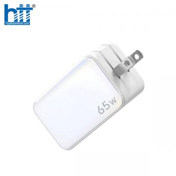 Ugreen 15333 65W Bộ sạc nhanh Nexode GaN 2 cổng USB Type-C + USB-A Màu Trắng chuẩn cắm US cd244 20015333