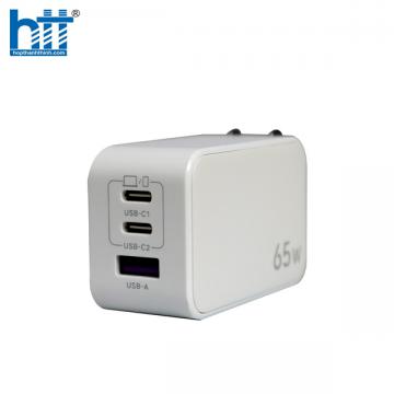 Ugreen 15333 65W Bộ sạc nhanh Nexode GaN 2 cổng USB Type-C + USB-A Màu Trắng chuẩn cắm US cd244 20015333