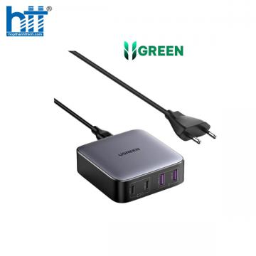 Ugreen 90747 65W Màu Trắng Bộ sạc nhanh gồm 2 cổng USB-C + USB-A chuẩn cắm EU cd327 20090747