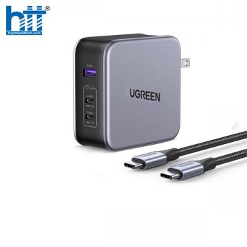 Củ sạc nhanh Nexode 140W GaN PD3.1, 2 USB Type-C và 1 USB Type-A Ugreen 90548 cao cấp (US)