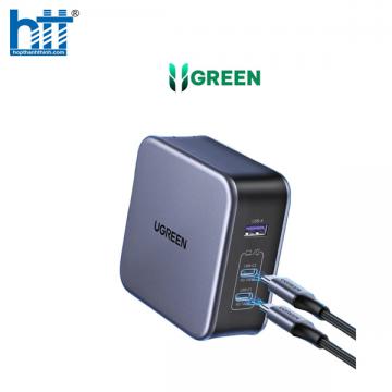 Củ sạc nhanh Nexode 140W GaN PD3.1, 2 USB Type-C và 1 USB Type-A Ugreen 90549 cao cấp (EU)