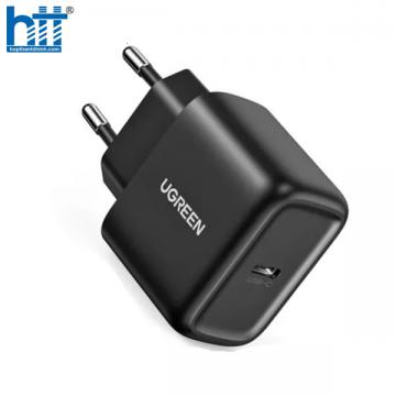 Ugreen 50581 25W Eu Bộ sạc nhanh kèm cáp sạc 2 đầu Type C chân cắm tròn CD250 20050581