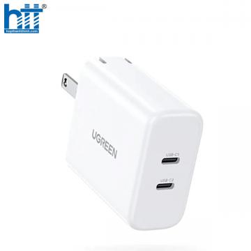 Ugreen 90299 40w 2c kép USB loại c x2 Sạc nhanh Màu trắng có thể gập lại của chúng tôi cd243 10090299