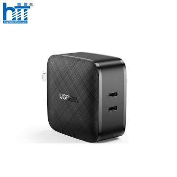 Ugreen 70866 66W 2c kép usb loại c US có thể gập lại PD qc4.0 Sạc nhanh Đen CD216 10070866