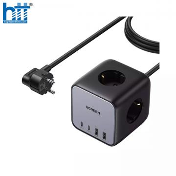 Ugreen 60113 65W Bộ sạc nhanh DigiNest Cube gồm 2 cổng USB-C + 2 cổng USB-A Cáp nguồn dài 1.8M chuẩn cắm EU CD268 20060113