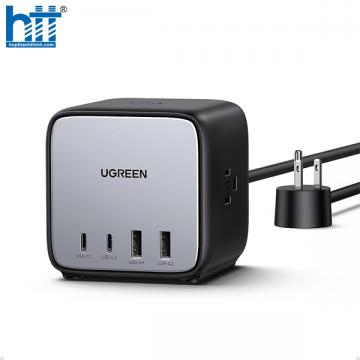 Ugreen 60113 65W Bộ sạc nhanh DigiNest Cube gồm 2 cổng USB-C + 2 cổng USB-A Cáp nguồn dài 1.8M chuẩn cắm EU CD268 20060113