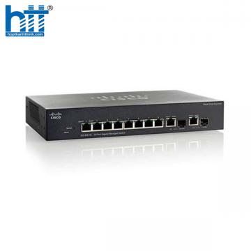 Switch Cisco SG350-10P-K9-EU (Gigabit (1000Mbps)/ 10 Cổng/ 2 SFP/ Managed Switch/ 8 cổng PoE/ Vỏ Thép)