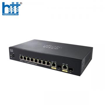 Switch Cisco SG350-10P-K9 (Gigabit (1000Mbps)/ 10 Cổng/ 2 SFP/ Managed Switch/ 8 cổng PoE/ Vỏ Thép)