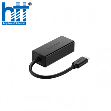 Ugreen 50307 16CM gigabits màu Đen Bộ chuyển đổi TYPE C sang LAN 10/100/1000