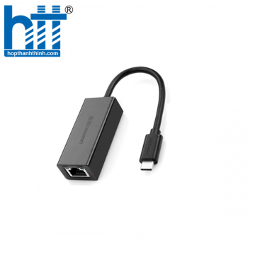 Ugreen 50307 16CM gigabits màu Đen Bộ chuyển đổi TYPE C sang LAN 10/100/1000
