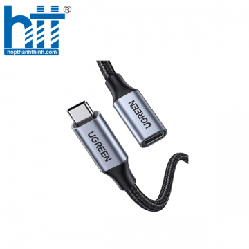 Ugreen 80807 2M 2.0 đầu bọc nhôm dây dù chống nhiễu màu xám cáp USB type C ra usb B máy in US370 20080807