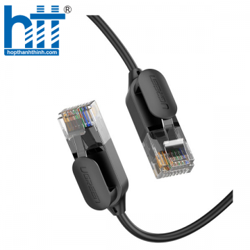 Ugreen 70656 10M 10Gbps 500 MHz cat6a Đen OD2.8mm Utp Tròn & Cáp Ethernet Siêu Mỏng Dây Đồng Nguyên Chất NW122 10070656