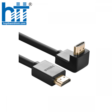 Ugreen 10121 2M màu Đen Cáp tín hiệu HDMI chuẩn 1.4 đầu bẻ góc 90 độ HD103 20010121