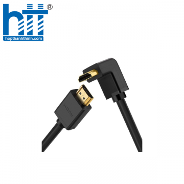 Ugreen 10173 2M màu Đen Cáp tín hiệu HDMI chuẩn 1.4 đầu bẻ góc 90 độ HD103 20010173