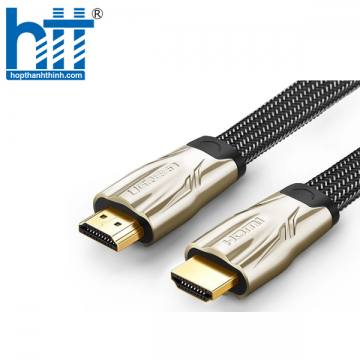 Ugreen 10251 1.5M màu Đen Cáp tín hiệu HDMI vỏ bọc lưới cao cấp cáp dẹt HD102 20010251
