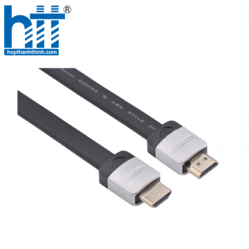 Ugreen 10261 2M màu Đen Cáp tín hiệu HDMI chuẩn 2.0 cáp dẹt đầu bọc hợp kim HD123 20010261