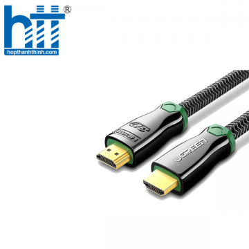 Ugreen 10295 8M màu Đen Cáp tín hiệu HDMI vỏ bọc kim loại hỗ trợ 3D 4K2K HD126 20010295