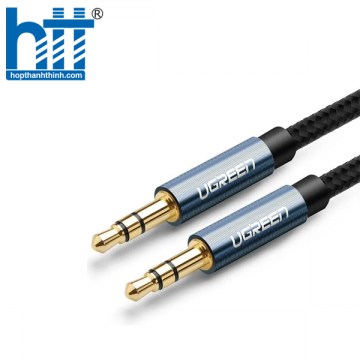 Ugreen 10689 5M màu Xanh Cáp âm thanh 2 đầu 3.5mm dương AV112 20010689