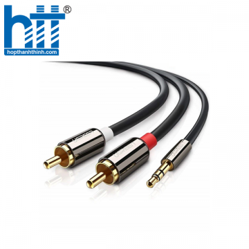 Ugreen 10749 1M màu Đen Cáp âm thanh 2 đầu Bông sen sang 3.5mm Dương mạ vàng AV116 20010749