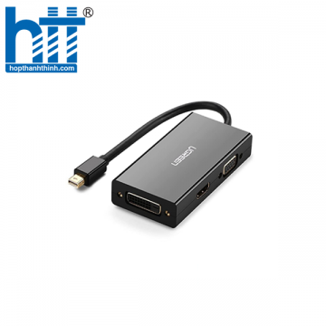 Ugreen 20418 Màu Đen Bộ chuyển đổi Mini displayport sang HDMI + VGA + DVI nhựa ABS MD114 20020418