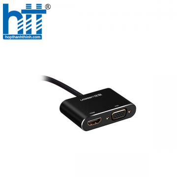 Ugreen 20422 Màu Đen Bộ chuyển đổi Mini DP sang HDMI + VGA vỏ nhôm MD115 20020422
