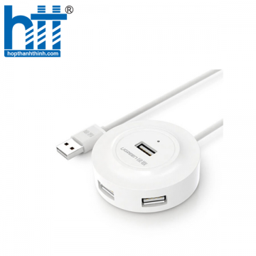 Ugreen 20270 1M màu Trắng Bộ chia HUB USB 2.0 sang 4 USB 2.0 hỗ trợ nguồn 5V CR106 20020270
