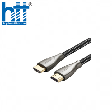 Ugreen 50107 1.5M màu Đen Cáp tín hiệu HDMI chuẩn 2.0 dây bọc lưới đầu hợp kim cao cấp HD131 20050107