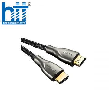 Ugreen 50108 2M màu Đen Cáp tín hiệu HDMI chuẩn 2.0 dây bọc lưới đầu hợp kim cao cấp HD131 20050108