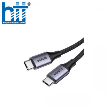 Ugreen 50152 2M 60W hỗ trợ sạc nhanh PD cáp USB type C màu đen mạ nickel đầu bọc nhôm chống nhiễu US261 20050152