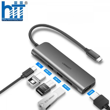 Cáp Chuyển USB Type C to HDMI kèm Hub USB 3.0 3 Cổng Cao Cấp Ugreen 70495