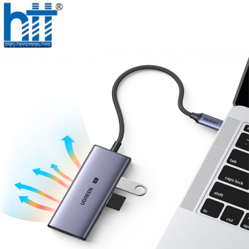 Hub USB-C to HDMI 2.1 8K + 3x USB 3.0 Ugreen 50629 cao cấp (Vỏ Nhôm)