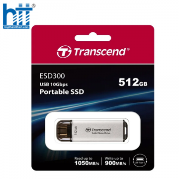 Ổ CỨNG DI ĐỘNG PORTABLE SSD 512GB TRANSCEND ESD300S MÀU BẠC