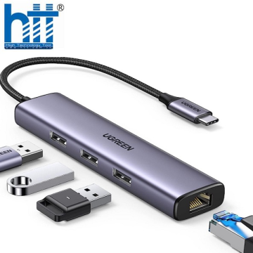 Hub chia USB Type-C to 3 cổng USB 3.0 Type-A kèm Lan Gigabit Ugreen 60600
