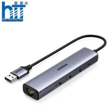 Hub chuyển đổi 5 in 1 USB Type-A ra Lan 1000Mbps Kèm HUB 3 Cổng USB 3.0 Ugreen 60554