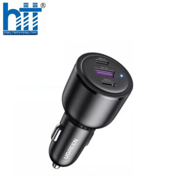 Ugreen 20467 69w 2 cổng Type C + 1 usb A Bộ sạc nhanh 3 cổng điện thoại trên ô tô màu đen CD239 20020467