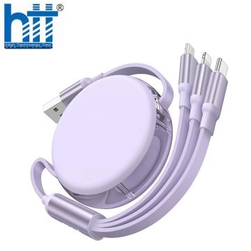 Cáp Sạc Hoco X78 3in1 USB (Màu Tím)