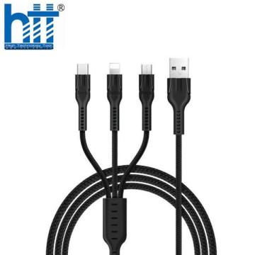 Cáp sạc 3 đầu HOCO U31 (Đen)