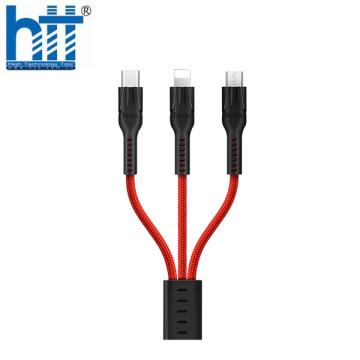 Cáp sạc 3 đầu HOCO U31 (Đỏ)