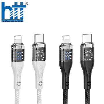 Cáp dữ liệu sạc PD phiên bản Discovery trong suốt U115 có màn hình cho iP