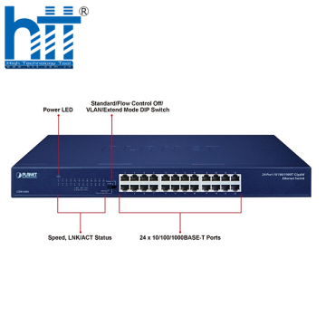 Switch PLANET GSW-2401, 24-Port 10/100/1000Mbps Gigabit Ethernet