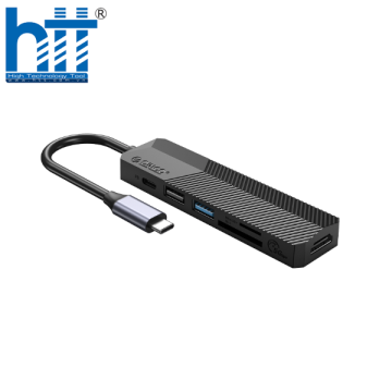 Bộ chia USB-C Hub 6 in 1, Đen, ORICO MDK-6P-BK
