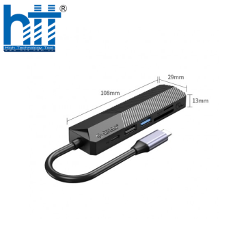 Bộ chia USB-C Hub 6 in 1, Đen, ORICO MDK-6P-BK