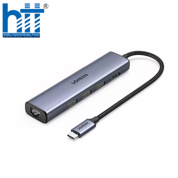 Ugreen 20934 4k 60hz 5 trong 1 Gigabits Type C sang 3 × USB3.0 + HDMI + RJ45 1000Mbps Bộ chuyển đổi CM475 20020934