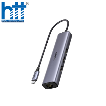 Ugreen 20920 10/100 / 1000Mbps gigabits Type C sang 3 × USB 3.0 + RJ45 Bộ chuyển đổi CM475 20020920