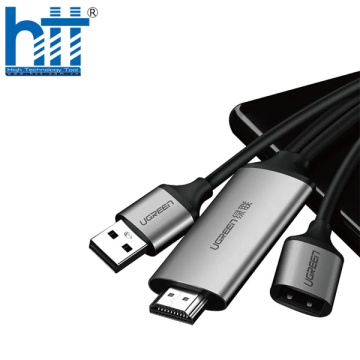 Ugreen 50291 1.5M màu Xám Cáp chuyển đổi USB 2.0 sang HDMI hỗ trợ phân giải FULL HD cao cấp CM151 