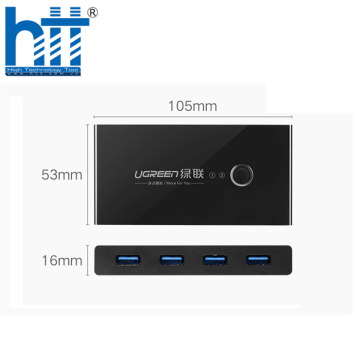 Bộ chia sẻ máy in USB 4 thiết bị vào 2 máy tính chính hãng Ugreen 30768 cao cấp