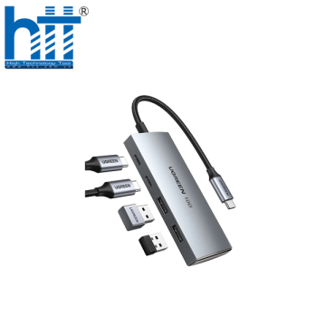 Ugreen 30758 10G 20CM Màu Xám Bộ chuyển USB-C sang 2 × USB 3.1 + 2 × USB-C 3.1 gen2 CM480 20030758
